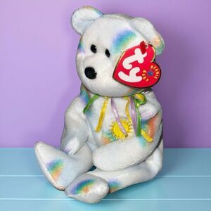 2000 Ty Beanie Baby “Cheery” Bear Rainbow Sun Plush With Tag P55